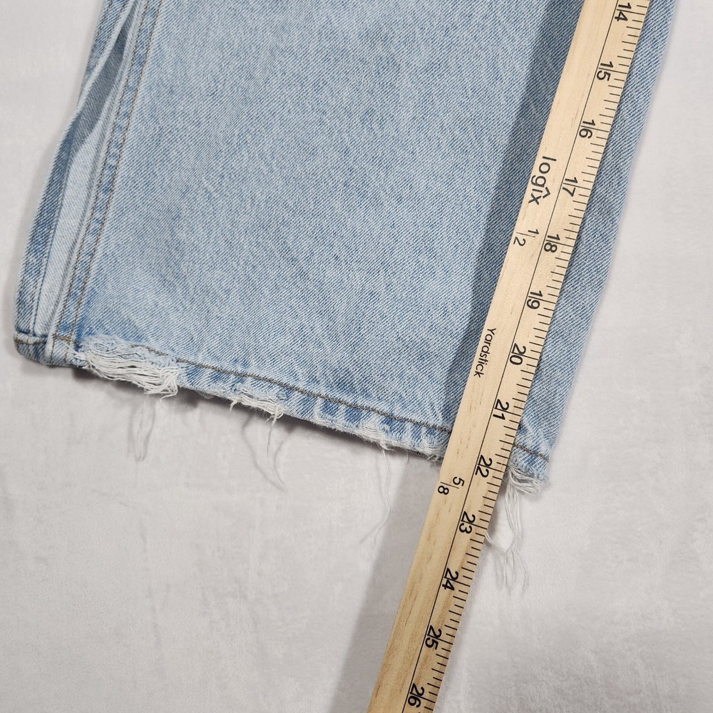 Mattelsa Dreamers Light Wash Wide Leg Side Slit Distressed Jeans Womens 28/MX - Picture 8 of 13
